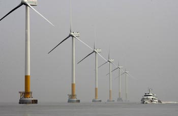 2015年东海大桥风电厂将对约25万户上海市民